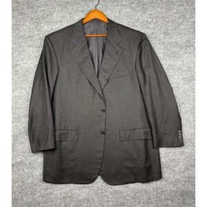 Kiton Napoli Neiman Marcus 100% Cashmere Blazer Sport Coat Black US 48R IT 58